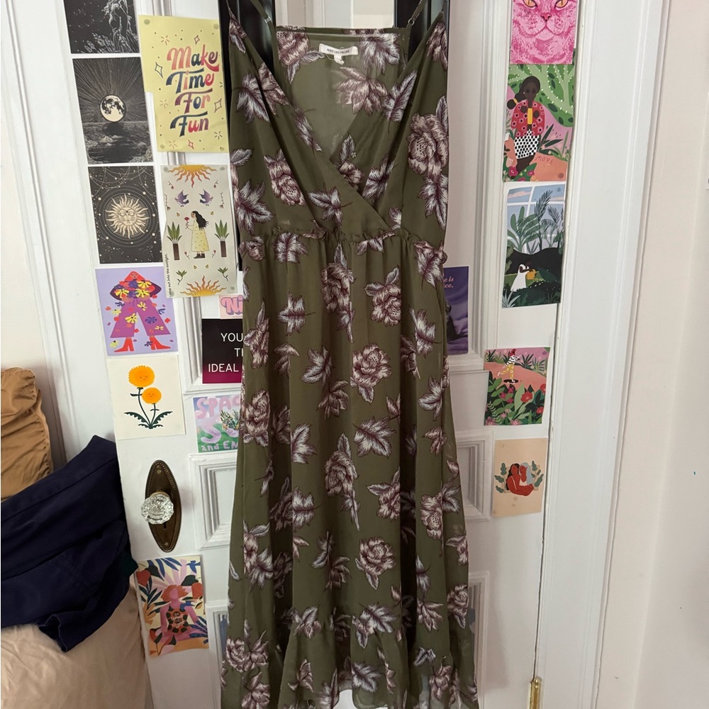 Avec Les Filles Green High Low Sundress